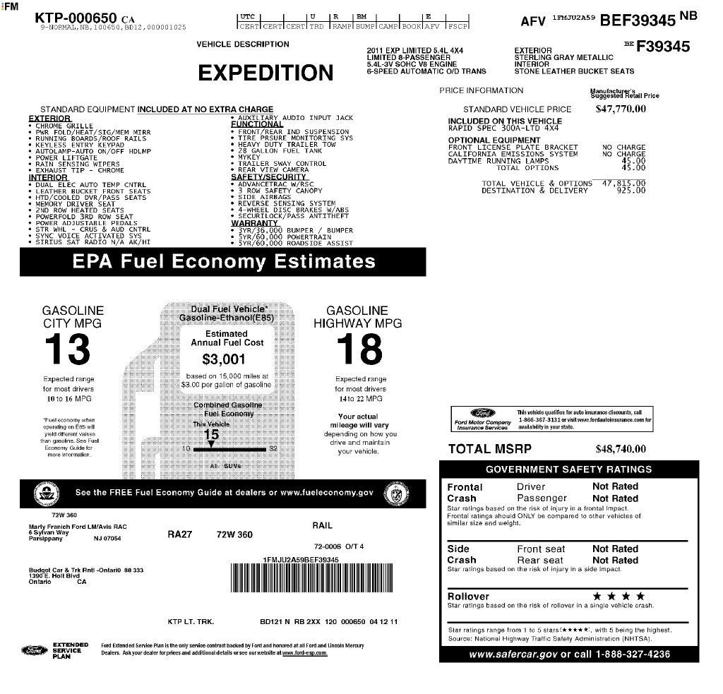 2011 Ford EXPEDITION LTD Base