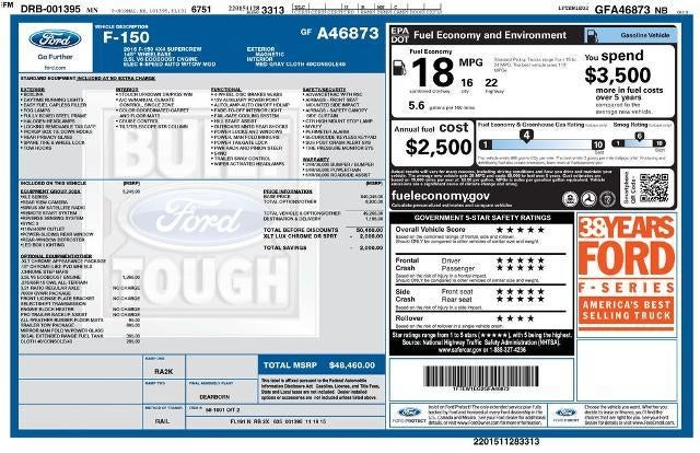 2016 Ford F-150 4WD SuperCrew 5-1/2 Ft Box XLT