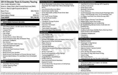 2014 Chrysler Town & Country 4dr Wgn Touring