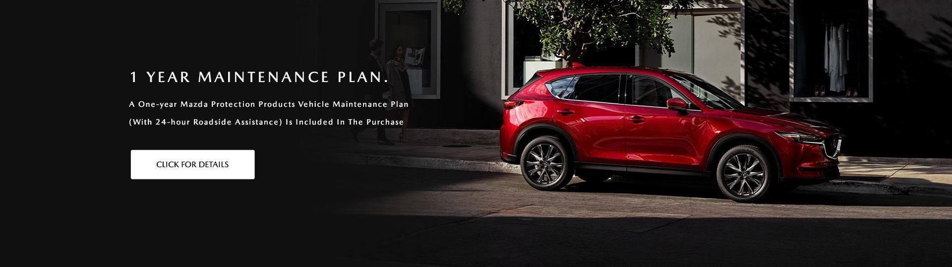 One Year Maintenance Plan Red Mazda Hatchback